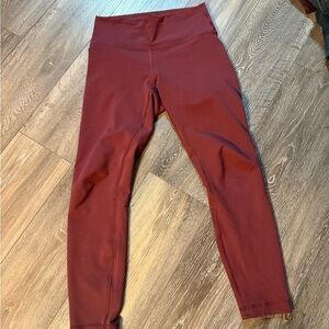 Lululemon Athletica Maroon High-Waisted Leggings